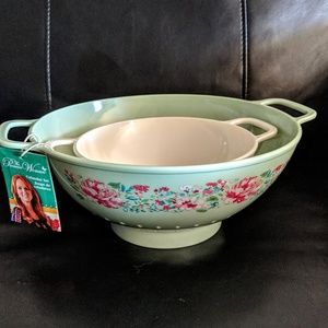 Pioneer Woman 2 Pc Melamine Floral Colander Set